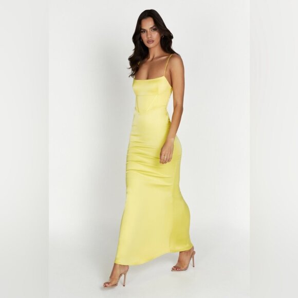 Meshki Desirie Corset Maxi Dress - Lemon [UNWORN] [TAG ATTACHED] - Picture 1 of 8